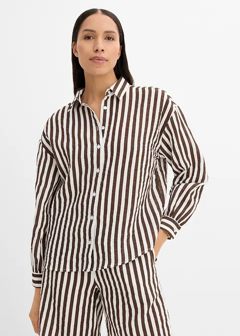 Skjorte i 100% bomullsmusselin, bonprix