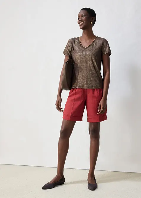 Lintopp med lurex, bonprix