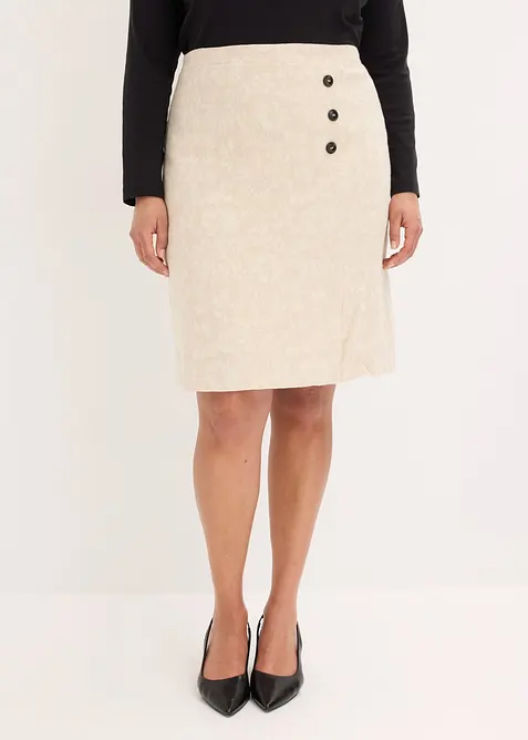 Skj&oslash;rt av bomullsjacquard med linandel, bonprix