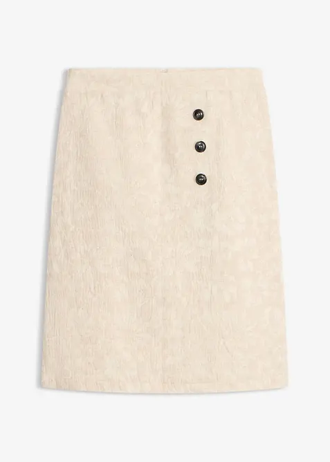 Skj&oslash;rt av bomullsjacquard med linandel, bonprix