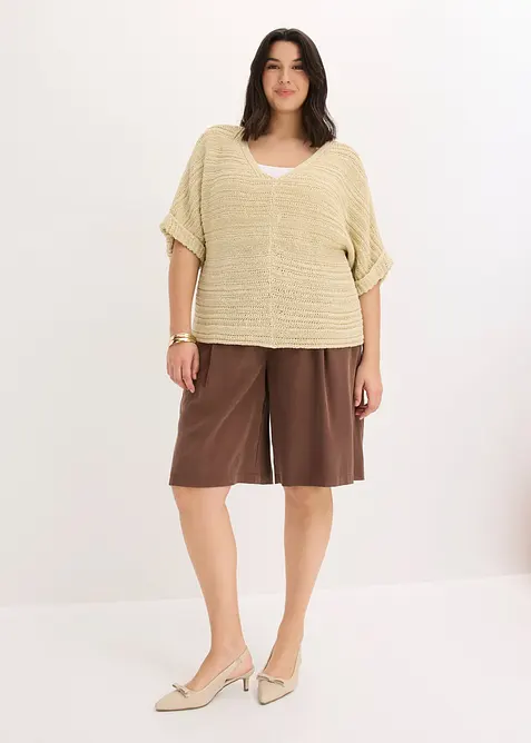 Bermudashorts i viskose med mykt fall, bonprix