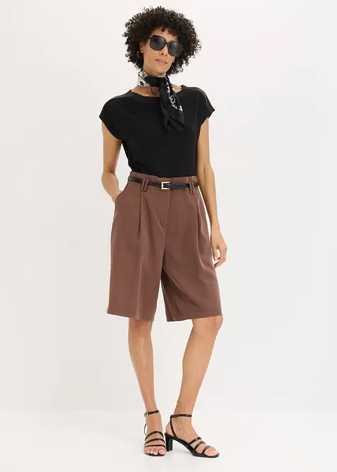 Bermudashorts i viskose med mykt fall, bonprix
