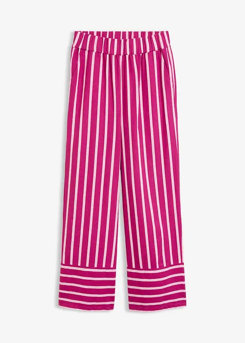 Stripete pull on-bukse i linmiks, bonprix