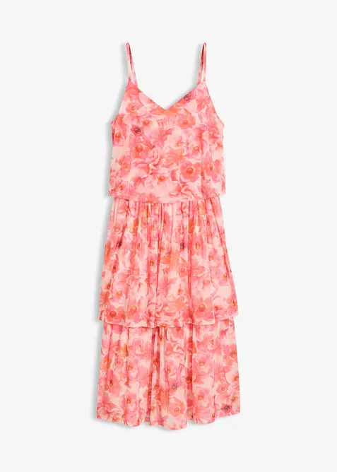 Midikjole i myk mesh, bonprix