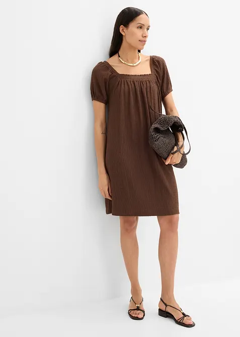 Jerseykjole i strukturert, kreppet materiale, bonprix