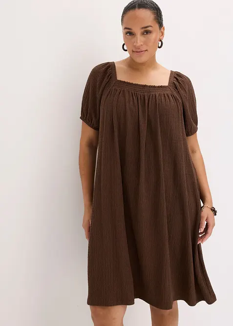 Jerseykjole i strukturert, kreppet materiale, bonprix