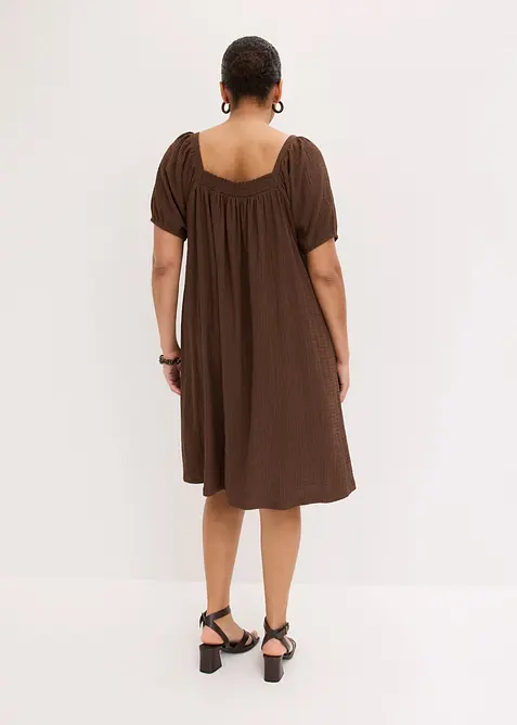 Jerseykjole i strukturert, kreppet materiale, bonprix
