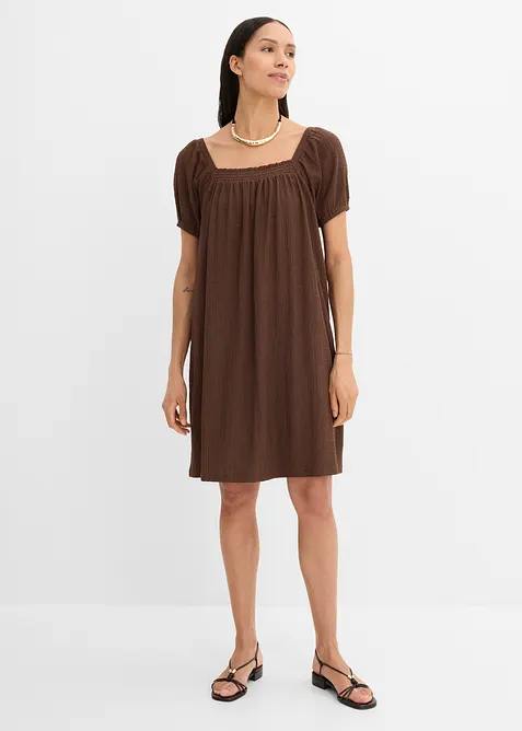 Jerseykjole i strukturert, kreppet materiale, bonprix