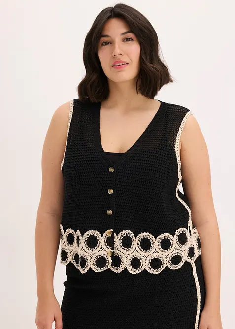 Strikket vest i 100% bomull, bonprix