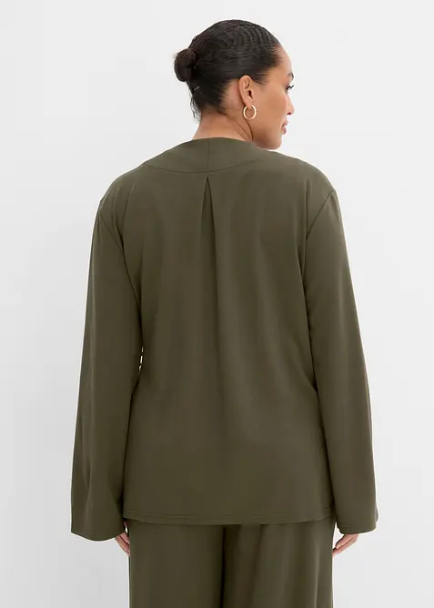 Bluse i viskosemiks med knyteb&aring;nd, bonprix