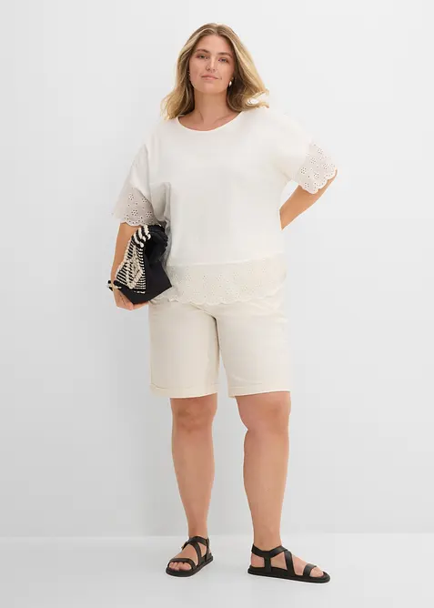 Bermudashorts i papertouch-materiale med bomull, bonprix