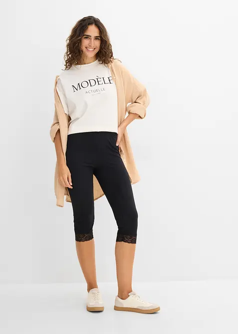 Caprileggings med blondedetalj, bonprix