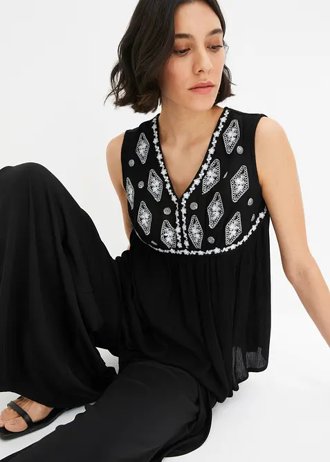 Ermel&oslash;s bluse i lett viskose, bonprix