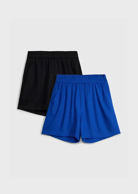 Slip on-shorts av myk viskose (2-pack), bonprix