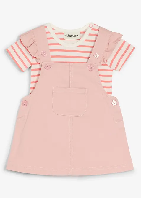 Body og selekjole i 100% bomull (2-delt sett), bonprix