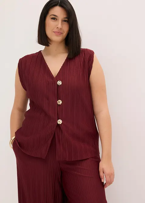 Topp i plissert materiale, bonprix