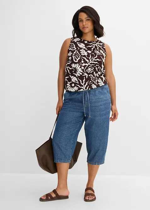 Barrel jeans Mid Waist, cropped, bonprix