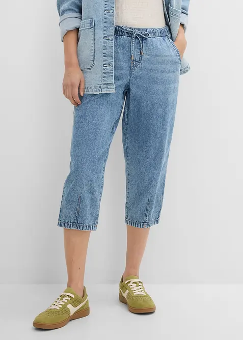 Barrel jeans Mid Waist, cropped, bonprix
