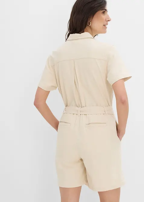 Kortermet jumpsuit i denim, bonprix