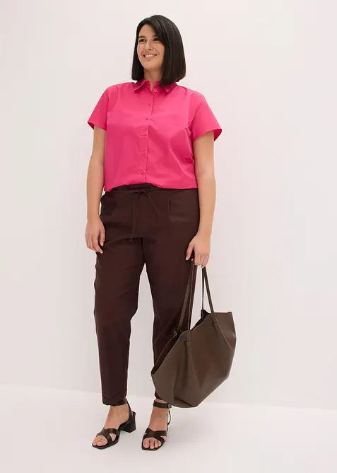 Kortermet bluse i poplin, bonprix