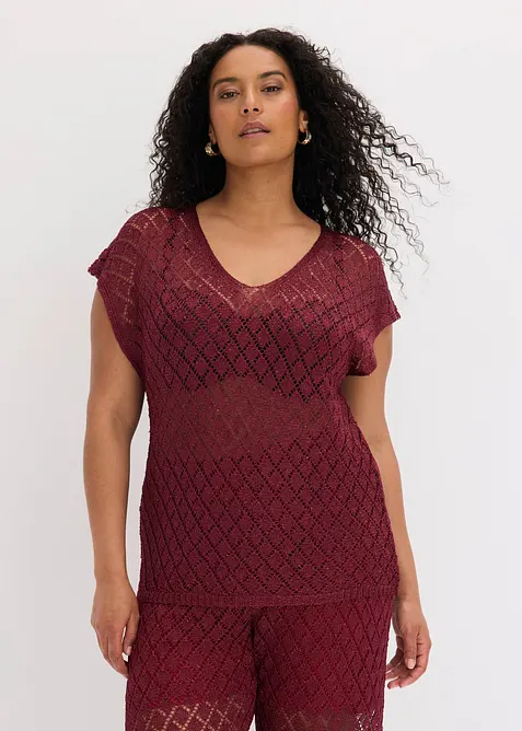 Strikket topp med paljetter, bonprix