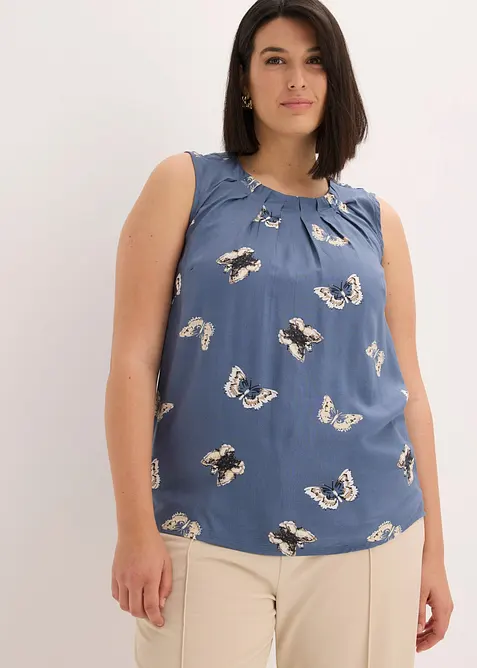 Ermel&oslash;s bluse i lett viskose, bonprix