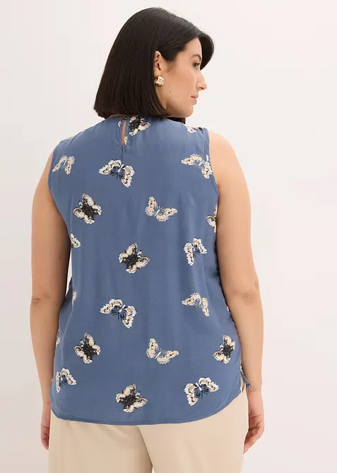 Ermel&oslash;s bluse i lett viskose, bonprix