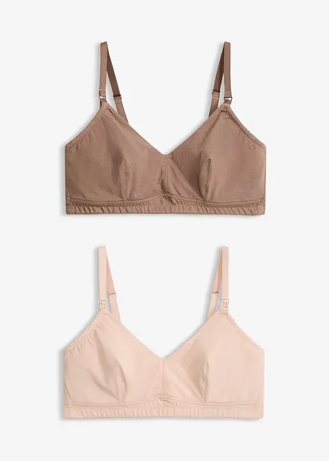Amme-BH uten spiler med &oslash;kologisk bomull (2-pack), bonprix