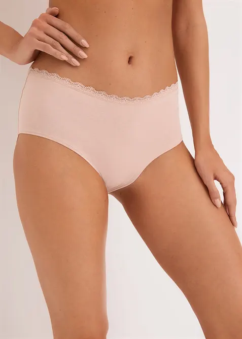 Gravidtruse med &oslash;kologisk bomull og blonder (3-pack), bonprix