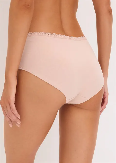 Gravidtruse med &oslash;kologisk bomull og blonder (3-pack), bonprix