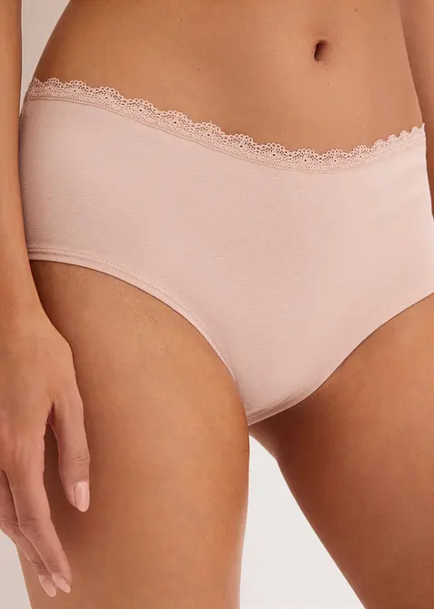 Gravidtruse med &oslash;kologisk bomull og blonder (3-pack), bonprix