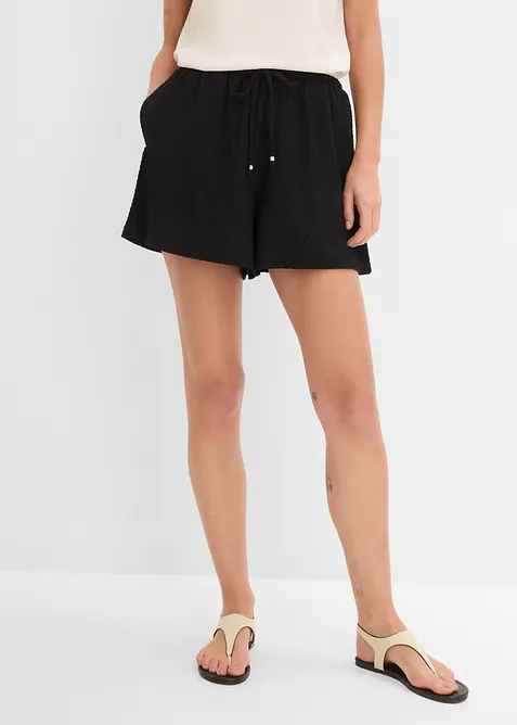 Pull on-shorts i strukturert krepp, bonprix