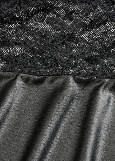 Kjole med wetlook, bonprix