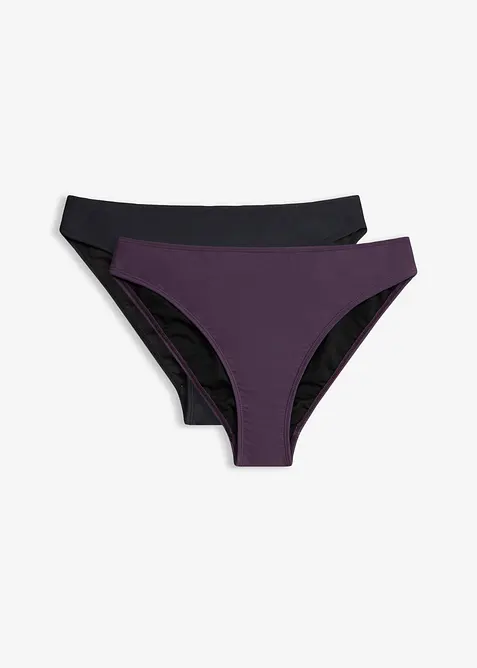 Bikinibukse med h&oslash;y benskj&aelig;ring (2-pack), bonprix