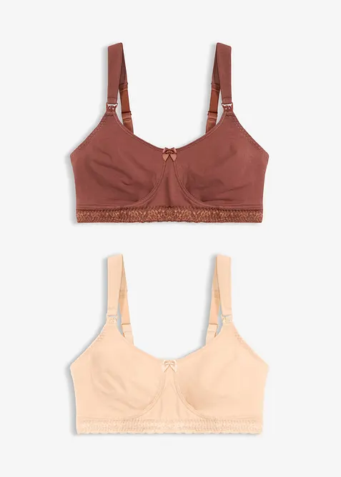 Amme-BH uten b&oslash;yle med &oslash;kologisk bomull (2-pack), bonprix