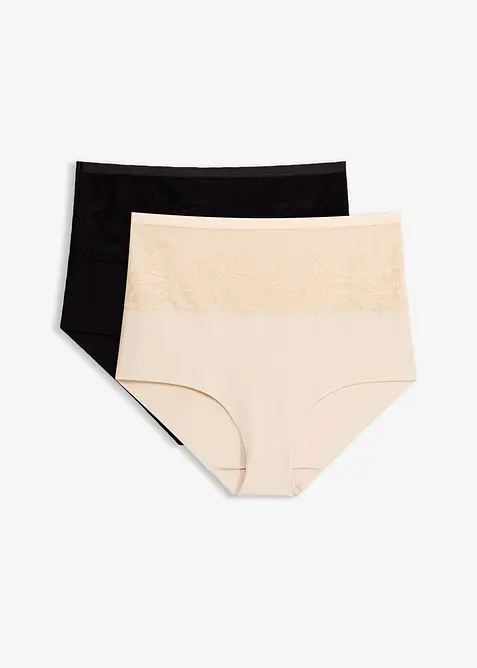 Light shape, lasersk&aring;ret truse med h&oslash;y midje (2-pack), bonprix