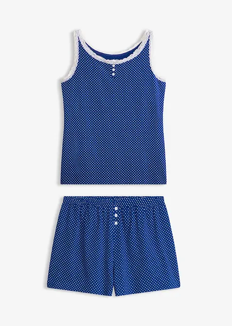 Kort pyjamas med delikat blonde, bonprix