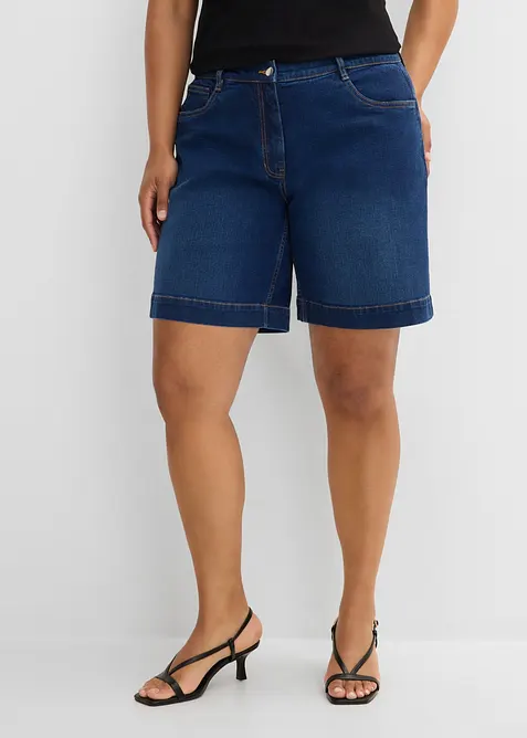 Jeans-bermudashorts Mid Waist av &oslash;kologisk bomull, bonprix