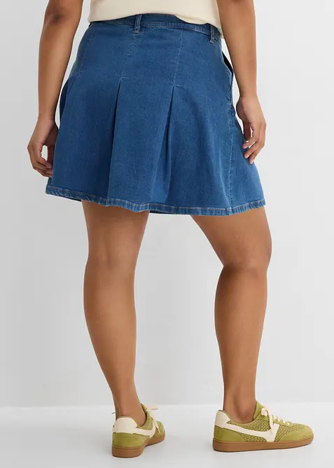 Jeansskj&oslash;rt Mid Waist, folder, bonprix