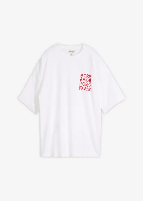Oversized topp av 100% &oslash;kologisk bomull, bonprix