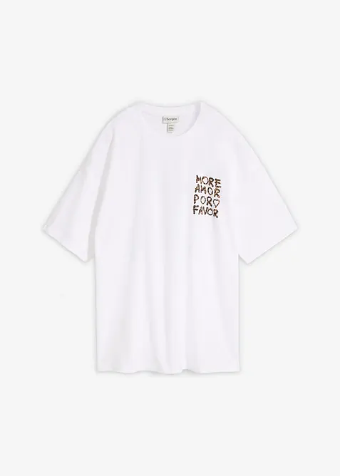 Oversized topp i 100% &oslash;kologisk bomull, bonprix