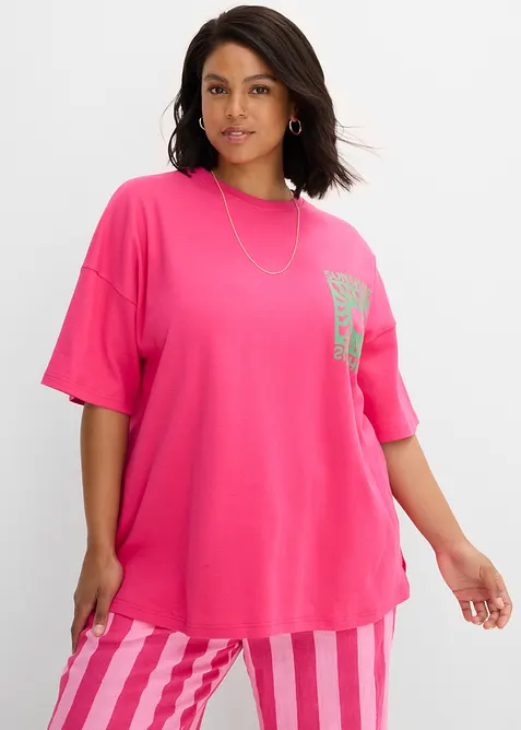 Oversized topp i 100% &oslash;kologisk bomull, bonprix