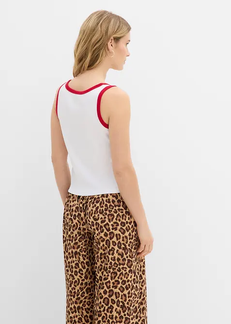 Ribbet topp i 100% &oslash;kologisk bomull, bonprix