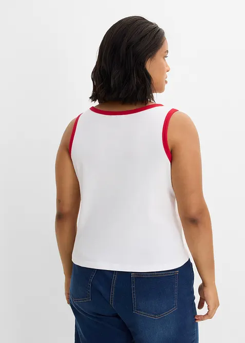 Ribbet topp i 100% &oslash;kologisk bomull, bonprix
