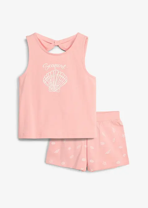 Topp og shorts i 100% &oslash;kologisk bomull (2 deler), bonprix