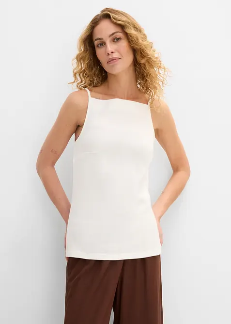Singlet av finribbet, &oslash;kologisk bomull, bonprix