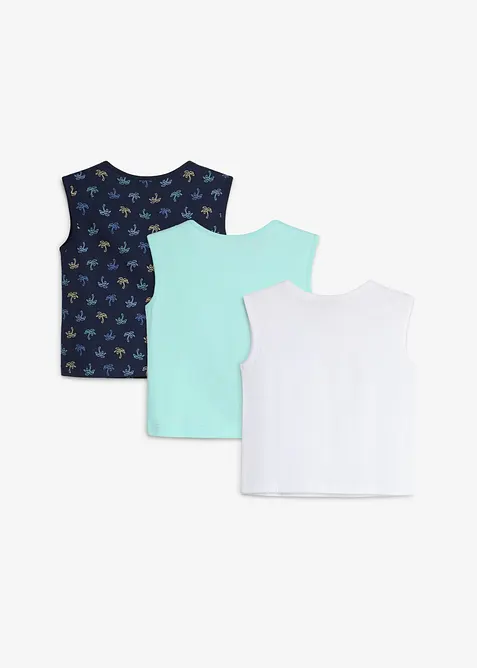 Singlet av 100% &oslash;kologisk bomull (3-pack), bonprix