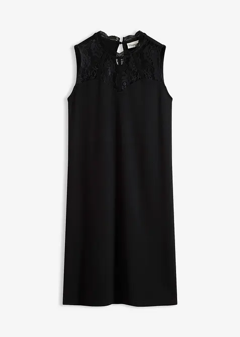 Jerseykjole med blonder, bonprix