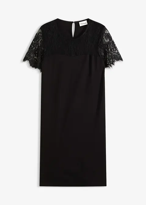 Jerseykjole med blonder, bonprix