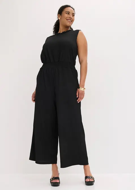 Jersey jumpsuit av strukturert krepp, bonprix